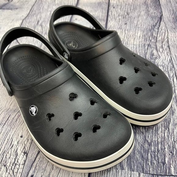 CROCS Black and White Sandals Comfortable Iconic Design - Picture 1 of 12
